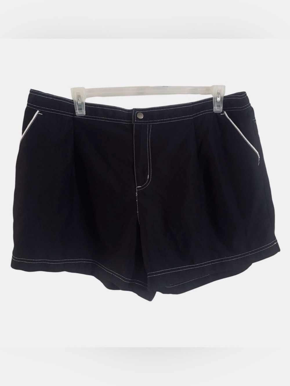 Women’s Black Shorts with Contrast Stitching